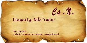 Csepely Nándor névjegykártya